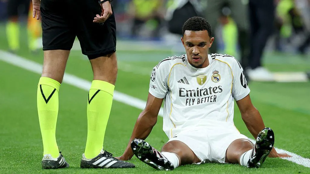 The English defender suffers early injury in the Spanish giants Champions League fixture