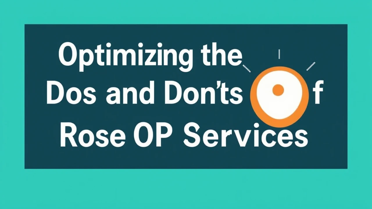 Optimizing the Dos and Don'ts of Utilizing Rose OP Services